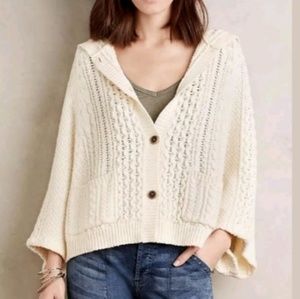 Anthropologie  Cream Cardigan Size Medium Large